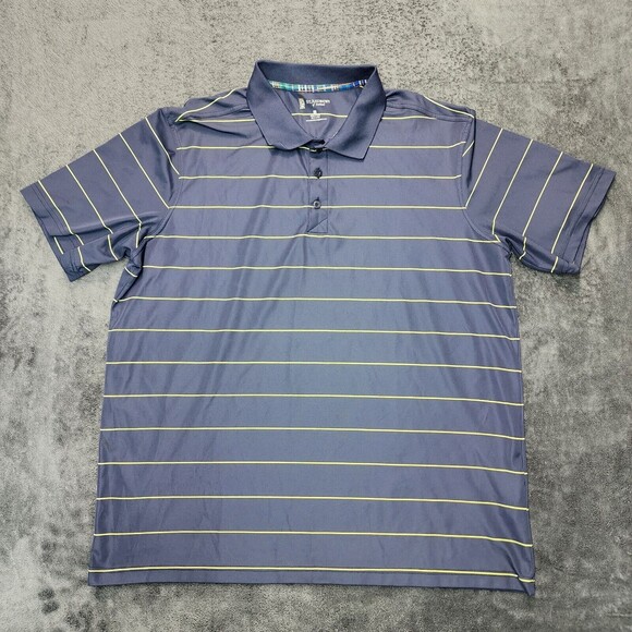 St. Andrews of Scotland Polo Shirt Men's Blue Striped Golf Size 2XL - Picture 1 of 10